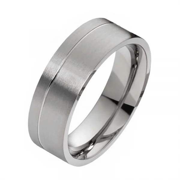 Titan Ringe mit Stein T021 mit Zirkonia